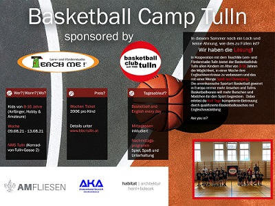 Basketball-Sommercamp 2021 des BBC Tulln!